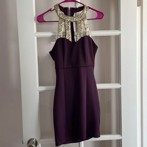 Sequenced Halter open back dress
